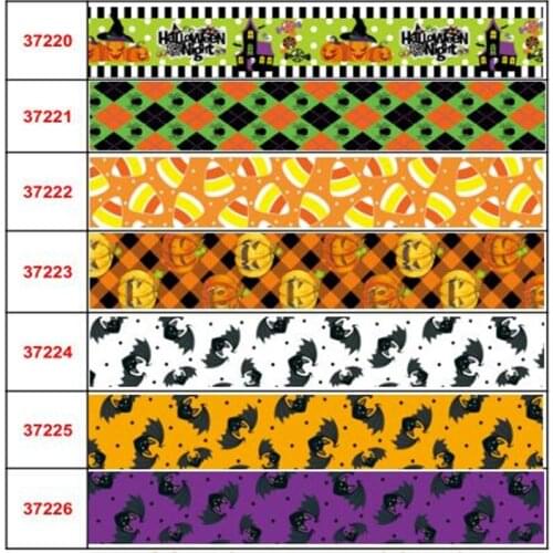 16mm-75mm Devil/Spider Printed Ribbon Grosgrain Ribbon/ Elastic Band For Handmade Bow Party Gift Wrapping 50Yards