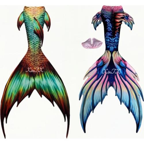 2020 HOTAdult Kids Customize Swimable Mermaid Tails with Flipper Beach Costumes Mermaid Swimsuits Mermaid Cosplay