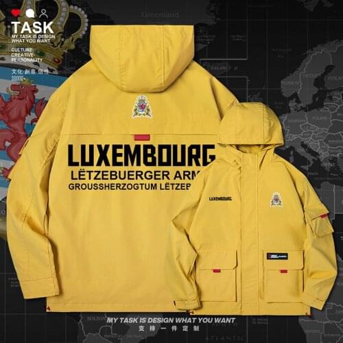 Luxembourg Luxembourger LUX men jacket hooded air force logo army fan trench coat men casual mens fashion mens autumn clothes