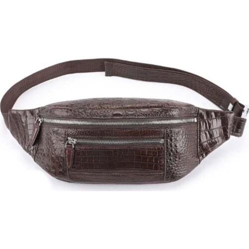 Dae crocodile leather Multifunctional male men bag leisure sports running men waist bag leather men shoulder bag