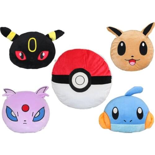 33CM Pokemon Cartoon Figure Mudkip Eevee Umbreon Espeon Poke Ball Plush Soft Hold Pillow Stuffed Doll Toy Ornament Kids Gift