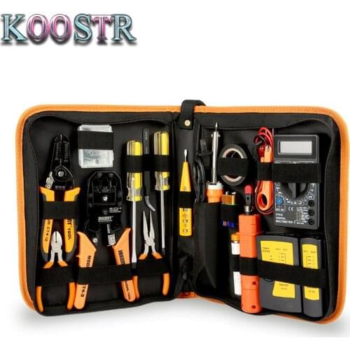 JM-P15 17Pcs Electronic Maintenance Tools Set Soldering Iron Metal Spudger Pliers Tweezers Digital Multimeter Repair Tools Kit