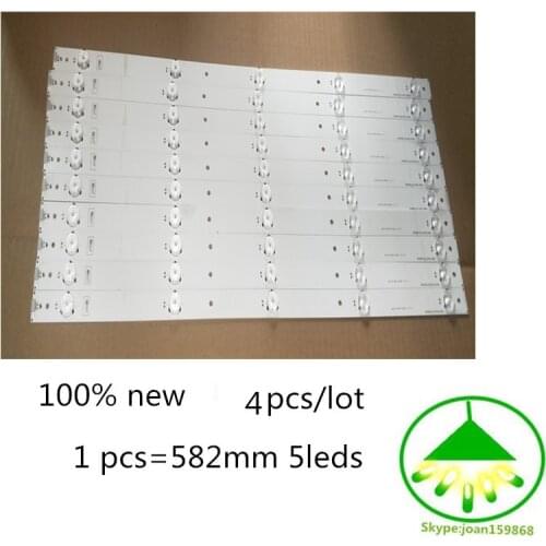 4 PCS/Lot 100% new high quality 5LED 582mm LCD TV backlight strip for SVH550AH9_5LED_REV04_150409 LED55K1800 HD550DF-E32