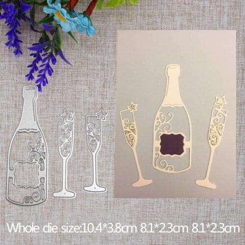 New Arrival Beautiful Wine Glass Metal Steel Cutting Dies Stencil for DIY Scrapbooking Decorative Embossing Paper Card Craft