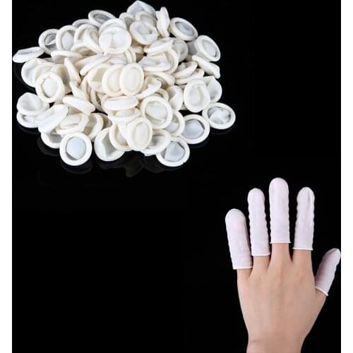 100pc White Disposable Anti Static Rubber Latex Finger Cots DIY Silicone UV Resin Glue Molds Epoxy Makeing Tool Accessories
