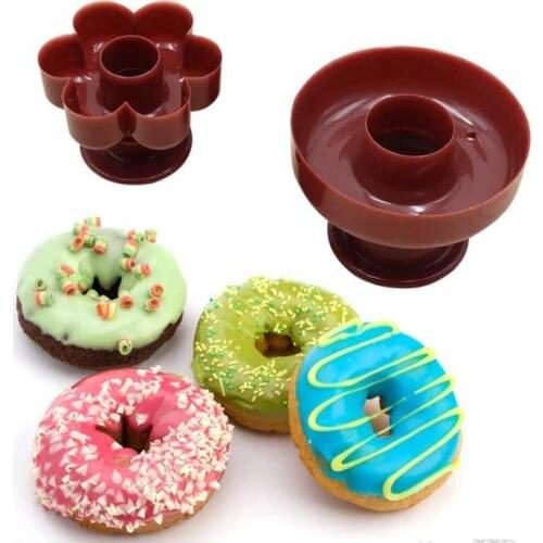 DIY Tool Donuts Maker Plastic Doughnut Mould Doughnut Cutter Mold Fondant Cake Bread Desserts Bakery Mould Kitchen Baking tools