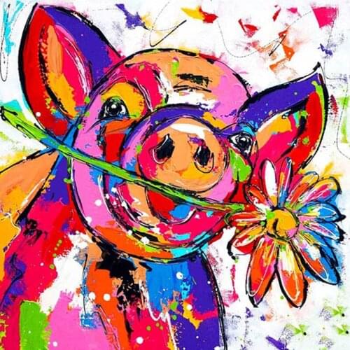 Full Square Round Drill 5D DIY Diamond Painting Cartoon pig 3D Embroidery Cross Stitch Mosaic Rhinestone Home Decor Gift
