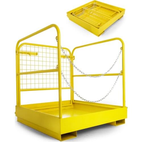 Forklift Safety 36"x36" Cage Work Platform Basket Aerial Fence Rails Lift