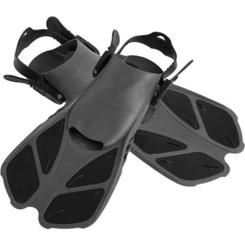 Adjustable Swimming Fins Adult Snorkel Foot Flippers Diving Fins Beginner TPR Open Heel Long Diving Flippers for Snorkeling