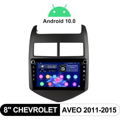 Android 10.0 System 8 Inch Car Radio Stereo Touch Screen Steering Wheel Reverse Camera Build-In DSP For Chevrolet Aveo 2011-2015