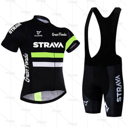 STRAVA Bike Clothes Wear men clothing fashion Summer Short Sleeve Cycling Clothing Riding Sports cycling jersey set