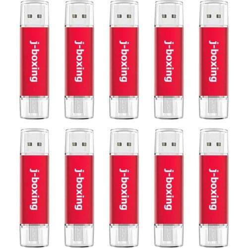 J-boxing 10PCS USB Flash Dual OTG USB Flash Drive 64GB 128GB PenDrives USB 2.0 High Speed 16GB 32GB for Android Phone Car studio