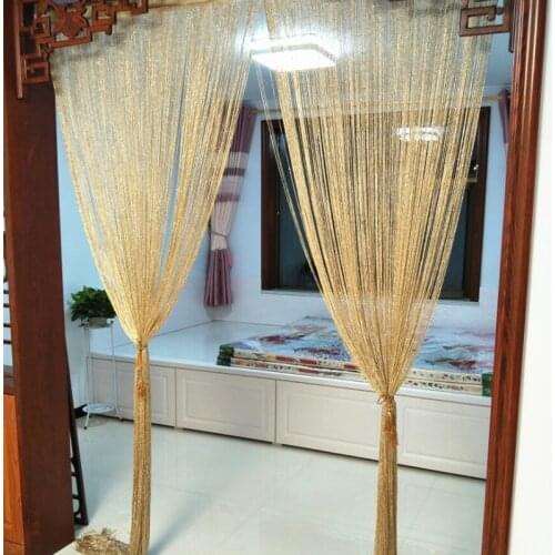 1pcs Punch-free High-end Silver Thread Curtain Encryption Partition Bedroom Wedding Screen Decorative Tassel Curtain 2021 F8389