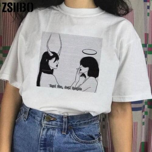 Womens T-shirt clothes vintage vegan tee jersey Female clothing T Shirt Harajuku Tops Harajuku Tshirts shirts Short Sleeve Punk