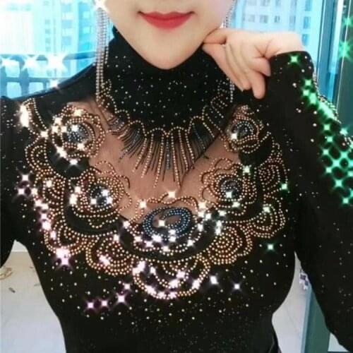 Women 2021 Autumn Winter New Fashion Shirt Female Casual Long Sleeve Embroidered Mesh Tops Ladies Elegant Slim Shirt Blusas X239