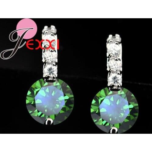 Woman Lady Stud Earring,Pure 925 Sterling Silver AAA CZ Zircon Crystal Jewelry For Bridal Elegant Wedding Engagement