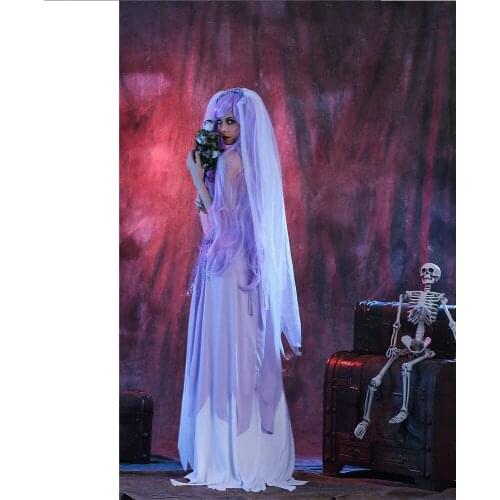 Women Ghost Princess Purple Costumes Adult Cosplay Ladies Zombie Dress Halloween Carnival Vampire Evil Horror Bride Clothing