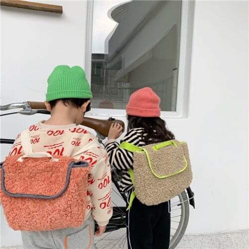 Cartoon Plush Ins Backpack Women Cute School Backpacks Female College Student Schoolbag for Teenage Girls Purse Kawaii Backpack