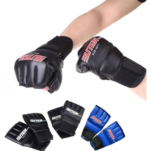 1Pairs of Half Finger Boxing Gloves Thai Kick Boxing Gloves Protector Finger Karate Sandbag Training Supplies