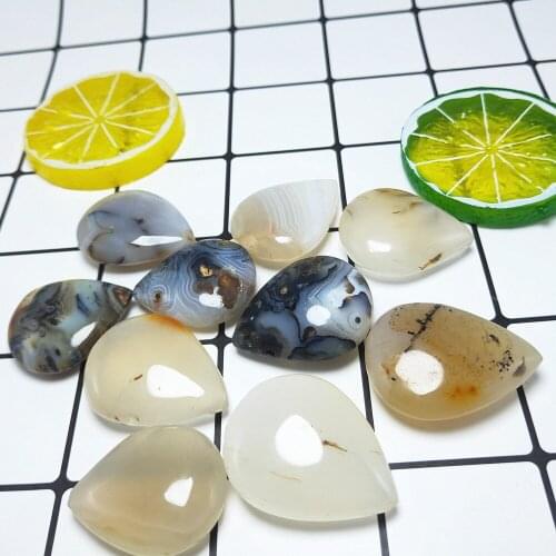 10pcs Crystal pendnat Natural Ocean Grass Agate quartz pendants white Aquatic agate necklace Crystals Healing Love Gift