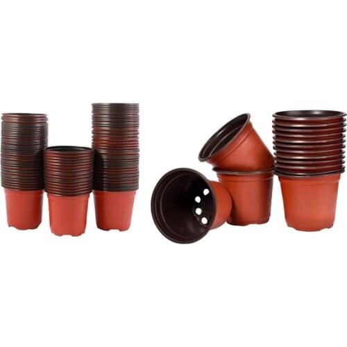 150 Pcs Plastic Flower Seedlings Nursery Supplies Planter Pot Containers Seed Planting Pots, 100 Pcs 16cm & 50 Pcs 18cm
