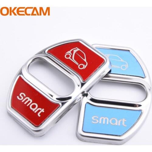 2pcs For Mercedes Smart 453 Fortwo Forfour 453 Car Auto Accessories Door Lock Cover Emblem Badge Stickers