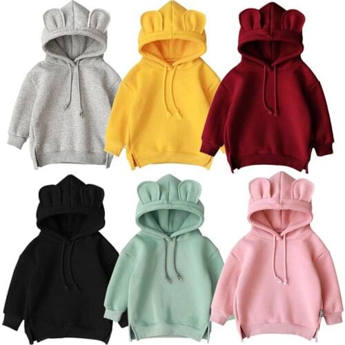 2021 Baby Boys Girls Clothes Winter Spring Cute Hoodies Korean kids Hoodie Thicken Fleece Sweatshirt Childrens clothing