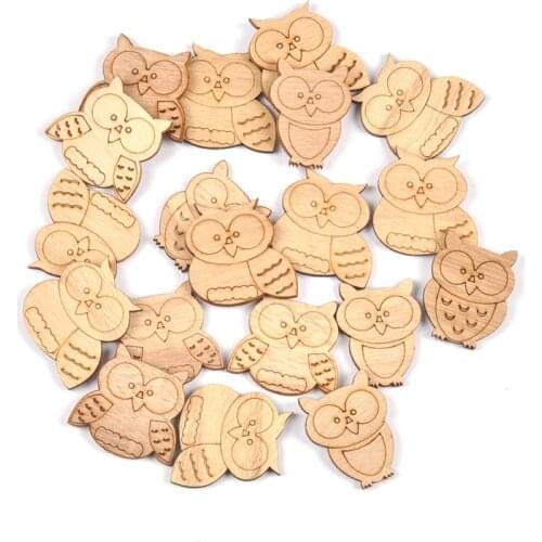 25pcs Owl Natural Wooden Pattern Pendant Scrapbooking Ornaments Tree Hanging Crafts Christmas Party Decoration Xmas Home Decor