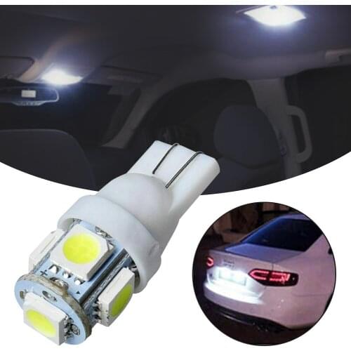 3pcs/30pcs 5050 Wedge Light Bulb автомобильные товары T10 White LED 5050 5-SMD LED Light Bulbs W5W 194 168 2825 158 192 12V