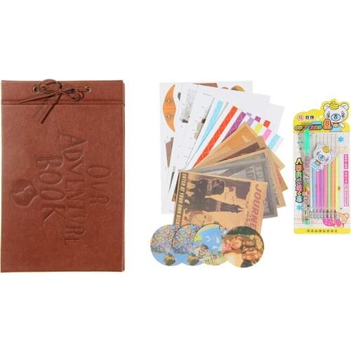Vintage 40 Pcs Kraft Paper Sheets Card Our Adventure Book Leather Album Handmade Pixar DIY Photo foto Scrapbook Photo Album