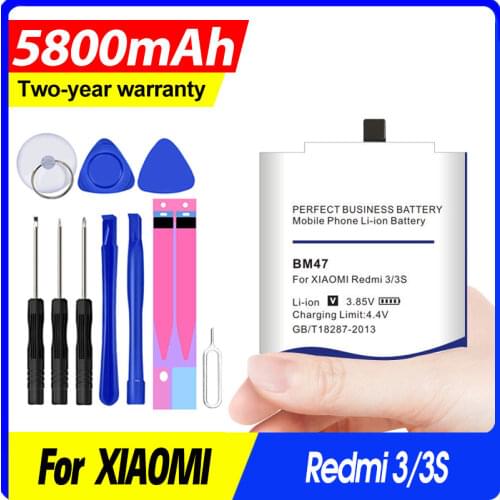 5500mAh BM47 Battery for Xiaomi Redmi 3 3S 3X Xiao mi Hongmi Redmi 4x
