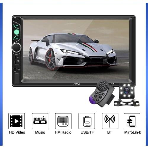 TomoStrong 7in Car Radio Mp5 Player SWM-S7 Stereo Touch Screen Monitor BT Audio Video FM Transmiter Multimedia Music System