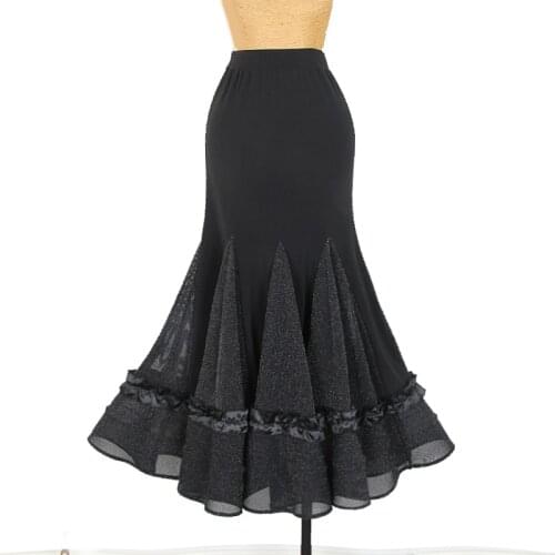 Ballroom Dancing Skirt Women Waltz Dance Costume Tango Performance Skirts Fish Tail Practice Skirt Latin Flamengo Wear DNV14163