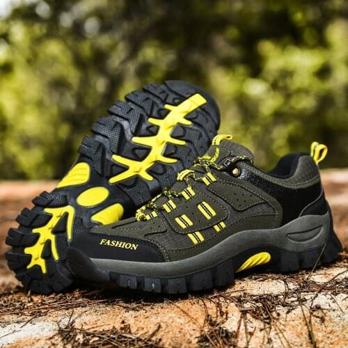 Brand Spring Men Hiking Shoes Waterproof Mountain Shoes Man Anti-skid Trekking Shoes Camping Sports Hunting Shoes Leather Boots