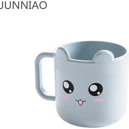 Wheat straw environmental protection cups Bathroom supplies cartoon animal pattern tooth cups Couple plastic water cups 1pcs