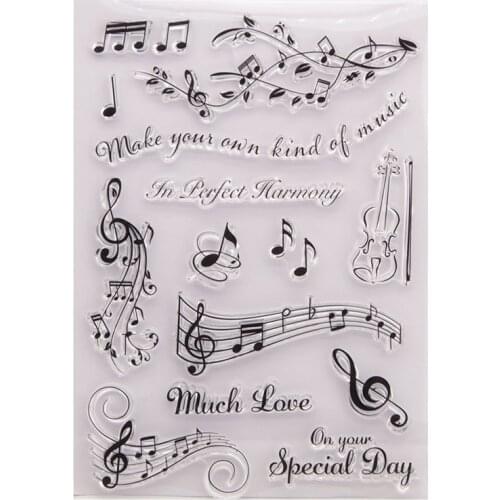 Clear Stamp of Musical Note Electronic Organ Letters Vine Special Day Scrapbook Paper DIY Card Soft Seal Painting Ink Stencil