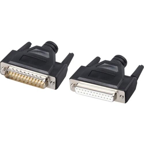 DIY DB9 DB15 DB25 Pin serial port DB connector Female male Shell socket metal Plug 2 rows copper COM socket adapter RS232