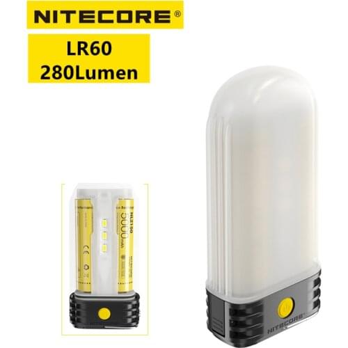 NITECORE LR60 Camping Light 280 Lumen Rechargeable 3-in-1 Power Bank&Camping Lantern& Fast Battery Charger Portable Lantern