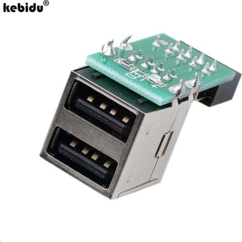 Kebidu 3pcs/lot Internal PC USB 2 Port 2.0 9Pin Female to 2 Port A Female Adapter Converter Motherboard PCB Board Card Extender