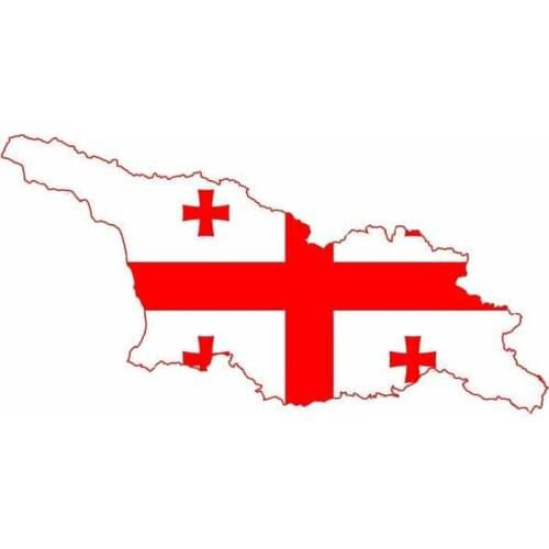 Creative Car Sticker Georgia Flag Map Decal Motorcycle Car Accessories Waterproof Decal Scratch-proof Vinyl Material Decor