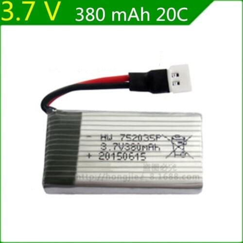 3.7V 380mAh Lipo battery Ha Bosen h107d overflew FY310B Tanco m62R Di Feida F180 752035