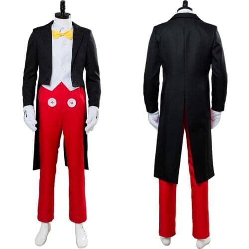 Mickey Cosplay Costume Adult Men Tuxedo Dinner Clothes Full Suit Uniform Halloween Cosplay Magician Costume