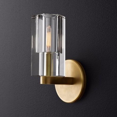 Postmodern Minimalist Living Room Wall Lamps Corridor Aisle Bedside All Copper Crystal Nordic Style Creative Luxury Lighting