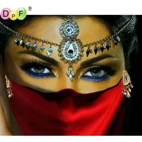 New 3D Diy diamond painting cross stitch Red scarf Girl Floral full square dill embroidery Mosaic rhinestones pasted home decor