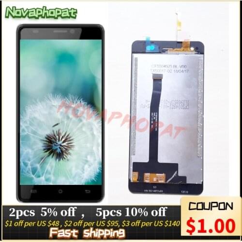 Novaphopat 100% Tested Black LCD Full Assembly For BQ BQ-5009L Trend BQ5009L 5009L LCD Display with Touch Screen Digitizer