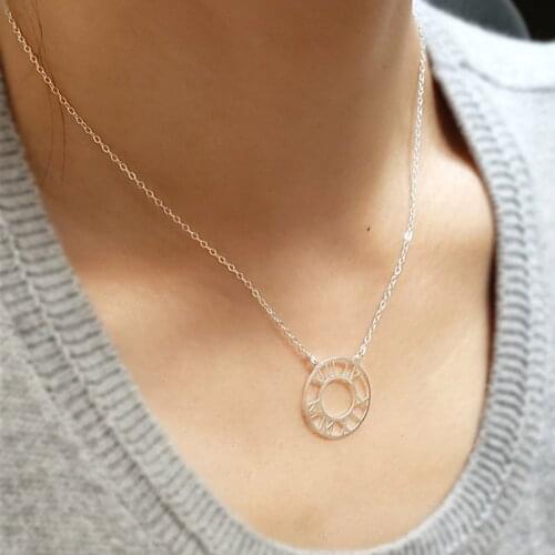 New Fashion Personality Simple Stainless Steel Custom Sequence Disc Digital Pendant Necklace Mens and Womens Jewelry Gifts