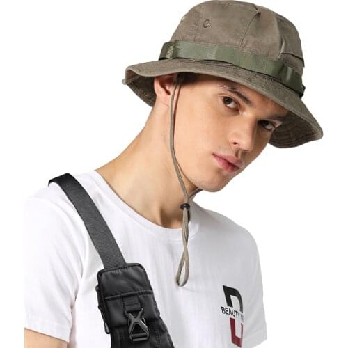 Outfly bucket hat fisherman hat men and women outdoor hiking sunshade sun hat wash tooling style Unisex