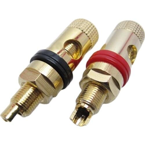 A pair Banana connector Gold-plated Banana plug sockets Copper supply terminal for Stereo speakers New