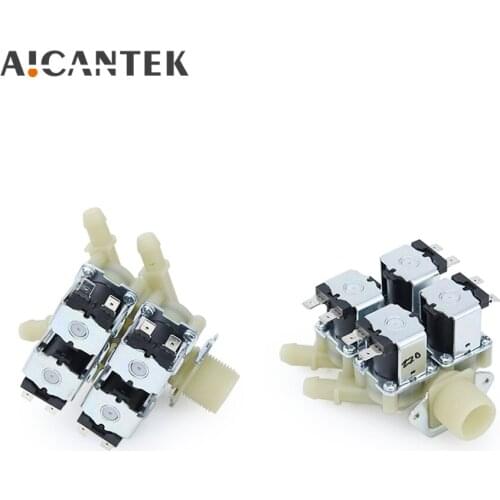 DN20 G3/4" 1 in 4 out Plastic Electromagnetic Valve Normally Closed Drain Solenoid Valve Electric Water Inlet 220V/24V/12V