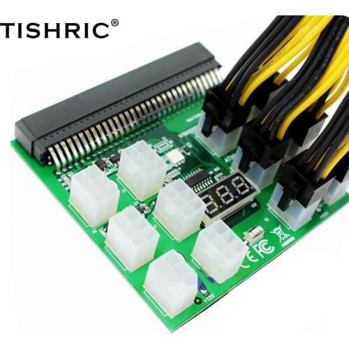TISHRIC 12*6/17*6pin BTC Mining Power Converter Board GPU PSU Power Module Server Conversion Card Power Adapter Breakout Board